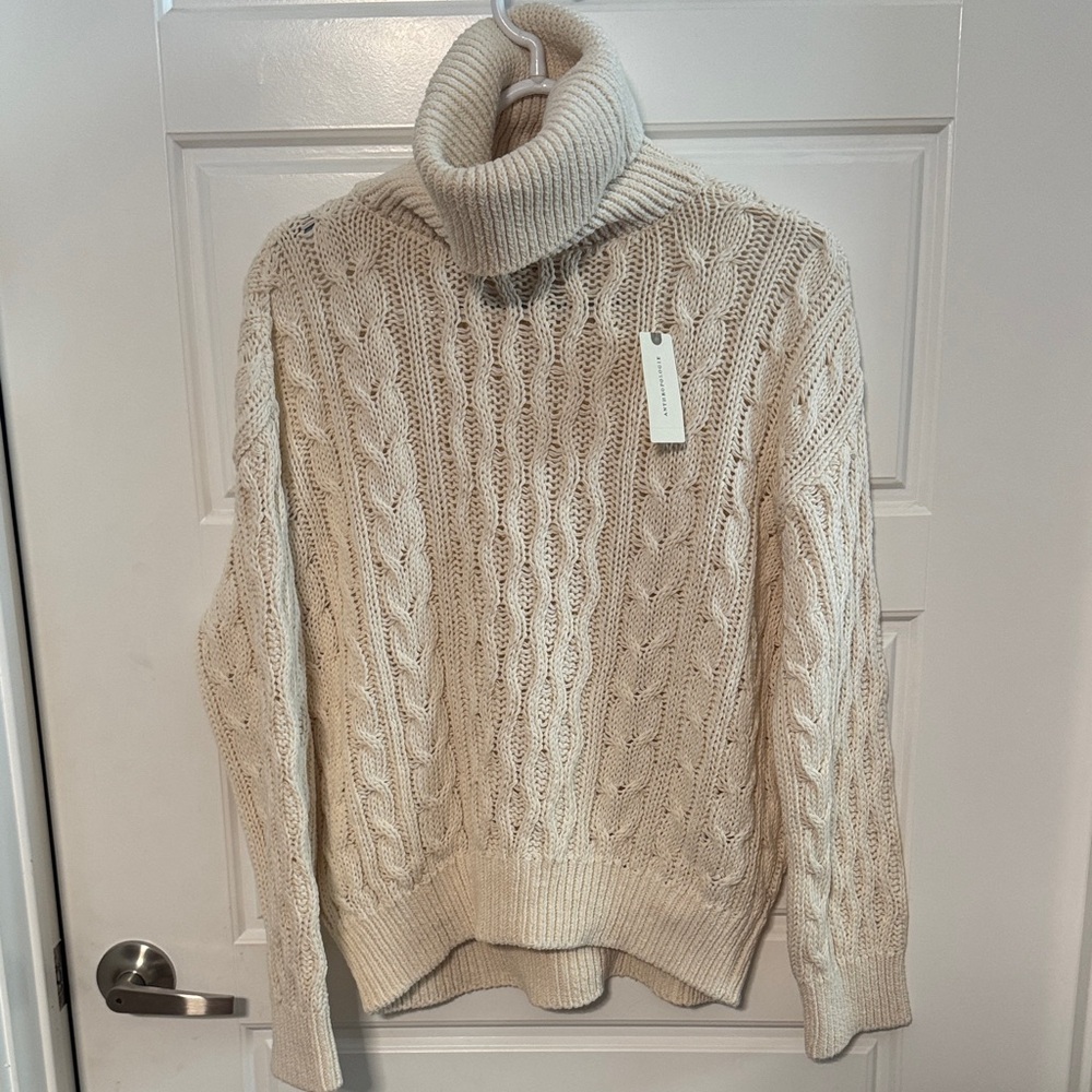 Cozy Cream Cable Knit Turtleneck Sweater
